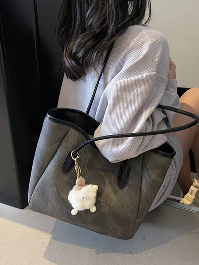 Large-Capacity Bag for Women 2026 New Style Simple and Versatile Shoulder Bag Spring and Summer Korean Style College Student Class Tote Bag