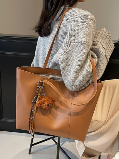 Retro bag women's large capacity 2026 new summer simple and versatile shoulder bag casual work commuting tote bag