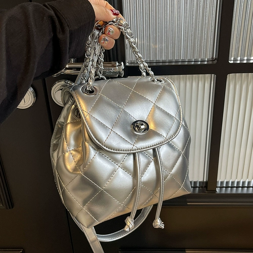 Рюкзак, модная серебряная сумка через плечо, небольшая дизайнерская белая небольшая сумка