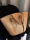 Straw bag women's large capacity 2025 new holiday beach straw bag woven bucket bag vegetable basket seaside tote bag
