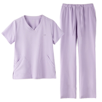 Lebekang hand-washing clothes nurse clothes short-sleeved womens four-way elastic surgical clothes plastic surgery and beauty salon work clothes set
