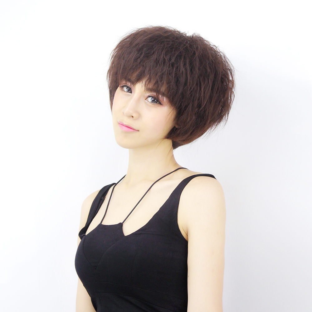 Wig Female Short Curly Hair Air Bang Bobo Wave Head Natural