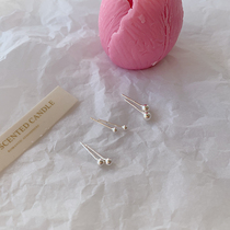 999 mini sterling silver small earrings ins cold wind Korean temperament Joker earring female