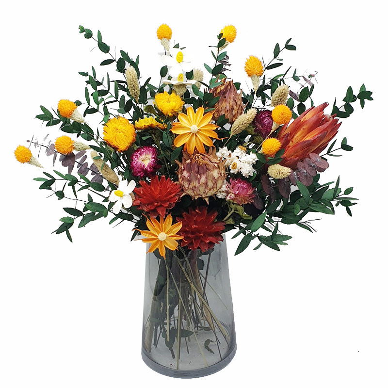 Imported Dry Flowers Real Flowers Perpetual Flower Bouquet Material Living Room Table Decoration Jo Relocation Light Extravagant Flower Arrangement Pendulum natural-Taobao