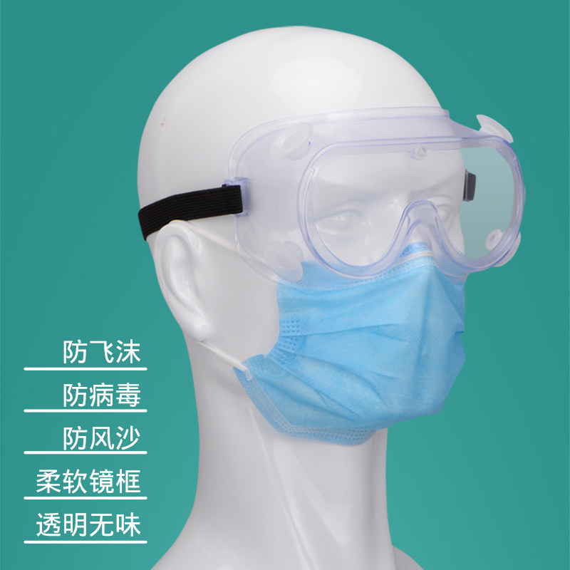 Transparent eye mask eye protection droplet spray sand adjustable fully enclosed male HD anti-fog isolation dedicated female