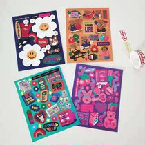 South Korea Ins Cute Cartoon Retro Creative Stickers Mobile Phone Ipad Computer Suitcase Hand Ledger Diy Decoration Sticker