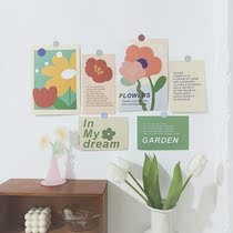 Flower Art ~ Ins Collision Color Flowers Decoration Wall Stickers Dorm Bedroom Small Crowdflower Shop Placement Stickers Background Wall