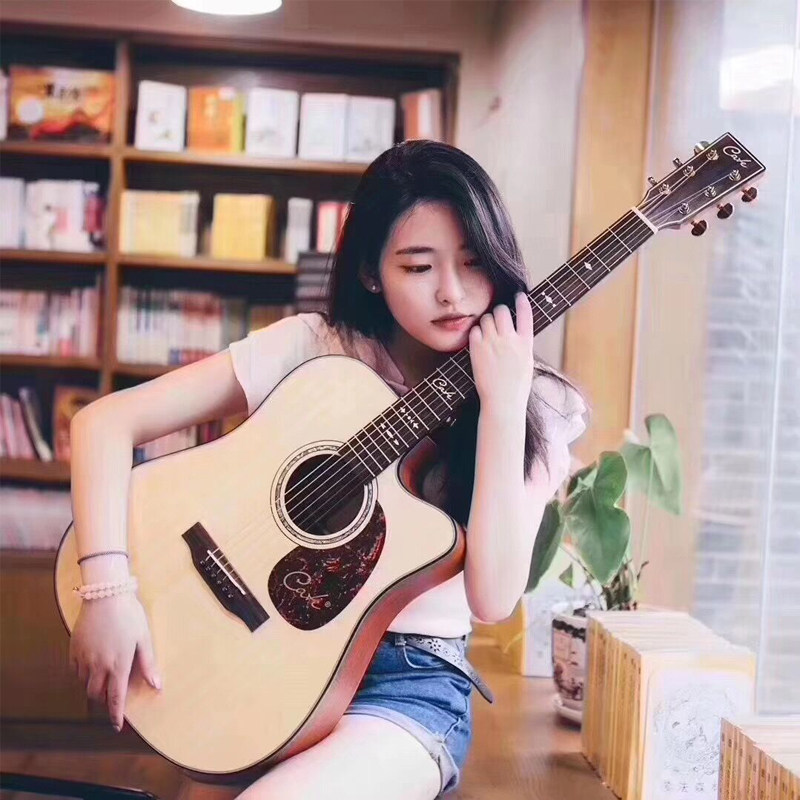 Germany CATE Carter QM715LA 714NG plywood spruce wood 813TC Bright light edging electric box Folk guitar