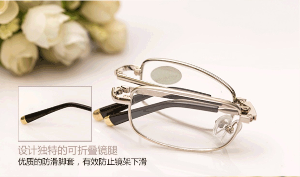 Kính đọc sách gấp nam thoải mái nữ pha lê thời trang siêu nhẹ thủy tinh cầm tay thanh lịch kính hoa cũ kính đọc sách cũ - Kính đeo mắt kính kính monster