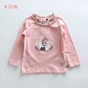 Law D * 2-11 tuổi ~ Cô gái mùa xuân và mùa thu áo thun dài tay Big Boy Cotton Cartoon thêu áo sơ mi thêu