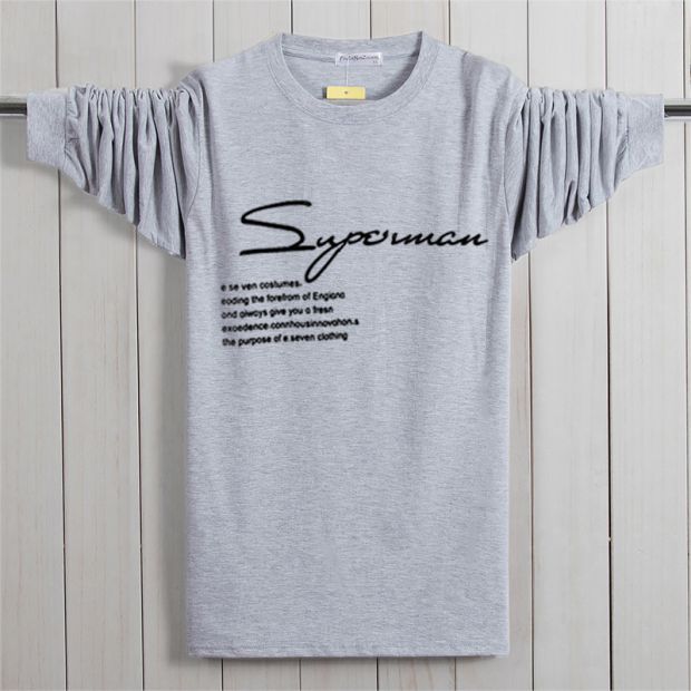 Mùa xuân và mùa thu nam áo thun dài tay phần cotton mỏng cổ tròn áo rộng đáy cộng với phân bón XL chất béo quần jogger nam big size