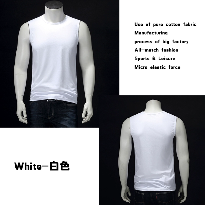 Áo thun không tay nam cotton thể thao Áo len mùa hè chất béo mồ hôi cộng với phân bón XL đáy áo rộng vai vest - Áo vest cotton ao ba lo nam
