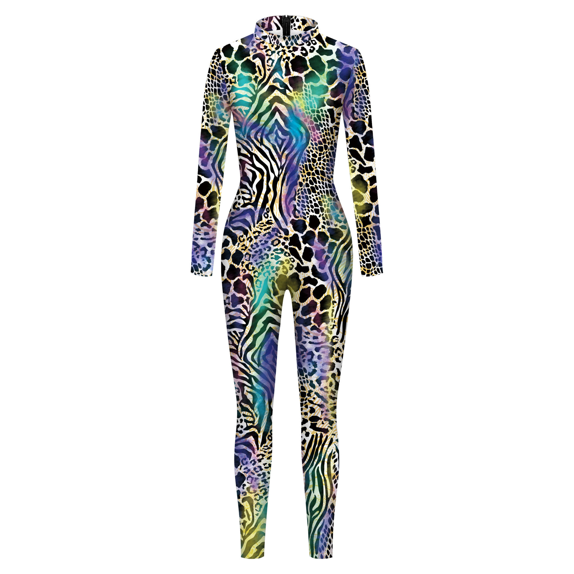 Боди/брюки women's snake print skinny casual jumpsuit女装紧身休闲连体裤