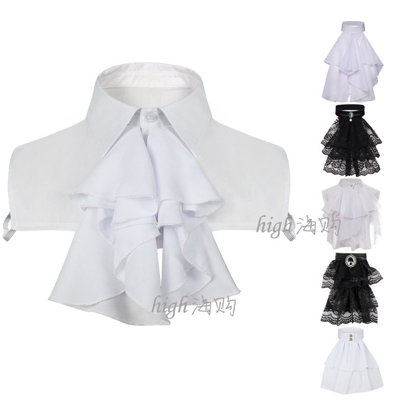 Retro Palace-Style Bow Tie, Lace Collar, Floral Collar, European and American Medieval Fake Collar, Men's and Women's Performance Clothing Neck Accessories