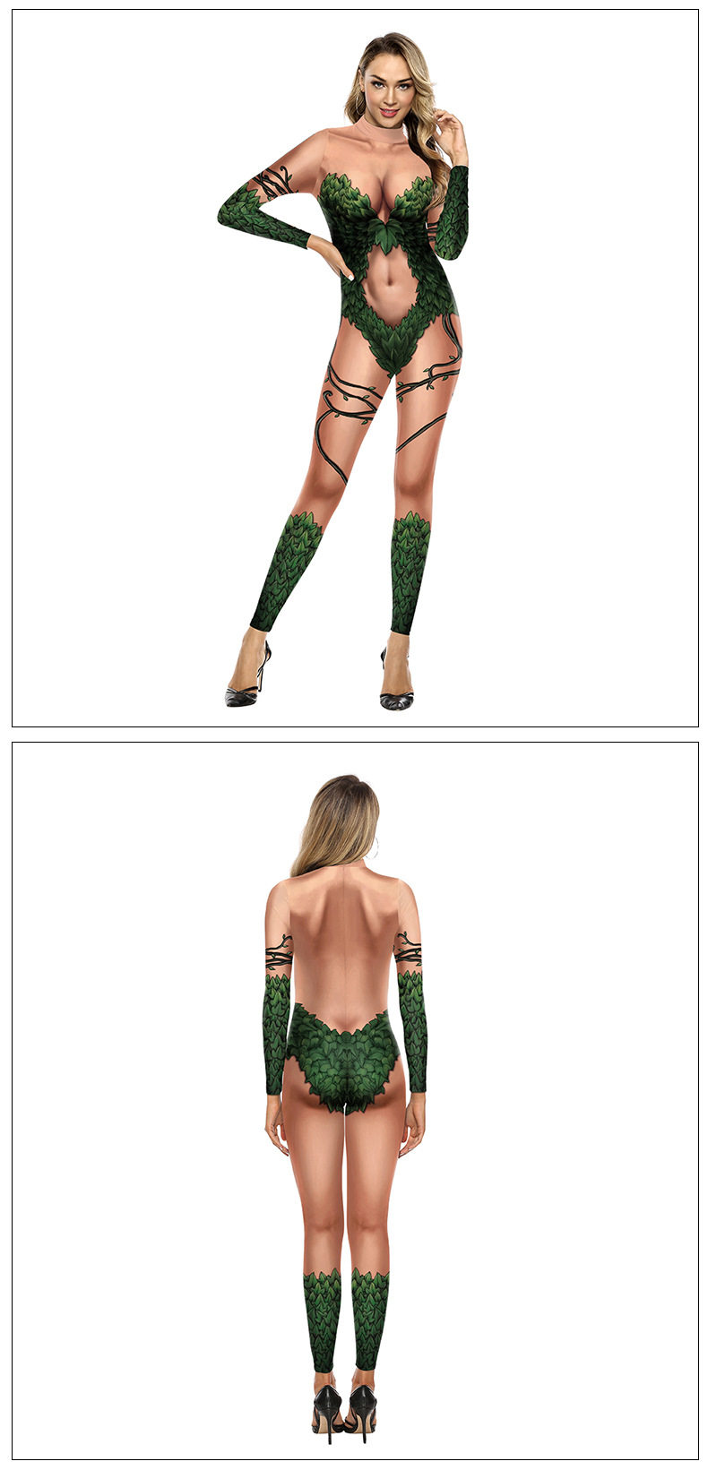 Боди/брюки women's snake print skinny casual jumpsuit女装紧身休闲连体裤