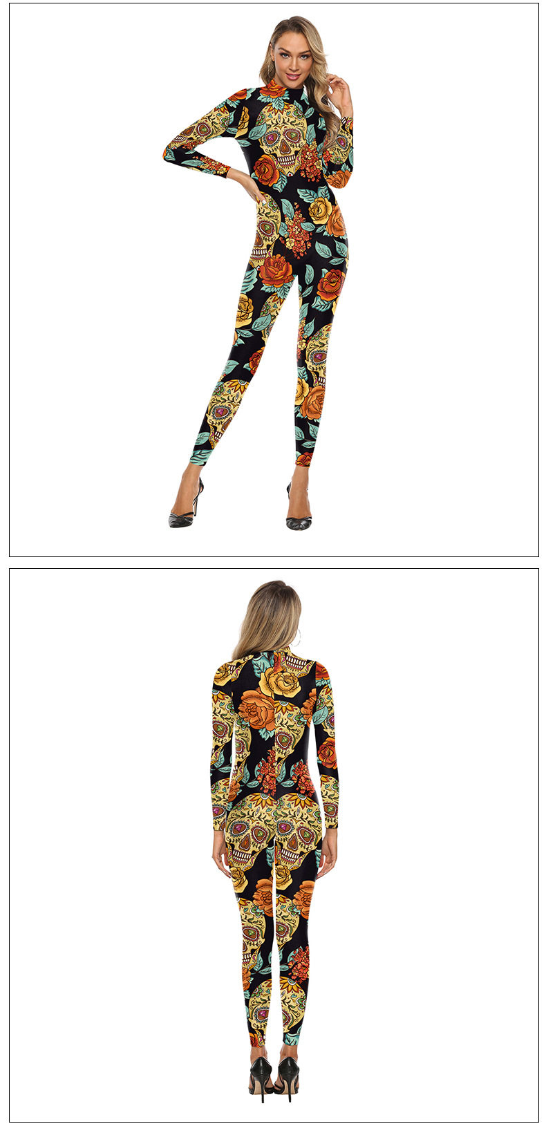 Боди/брюки women's snake print skinny casual jumpsuit女装紧身休闲连体裤