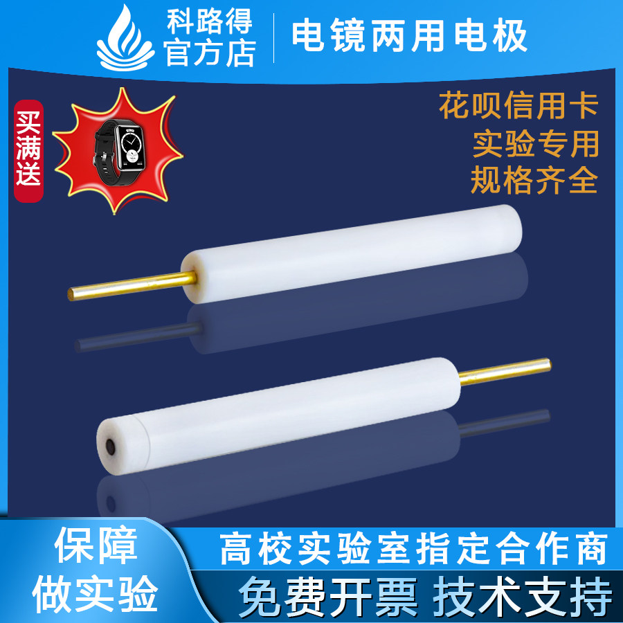 电镜两用电极可拆卸式扫描玻碳铂电极2mm3mm4mm5mm金盘PEEKPTFE