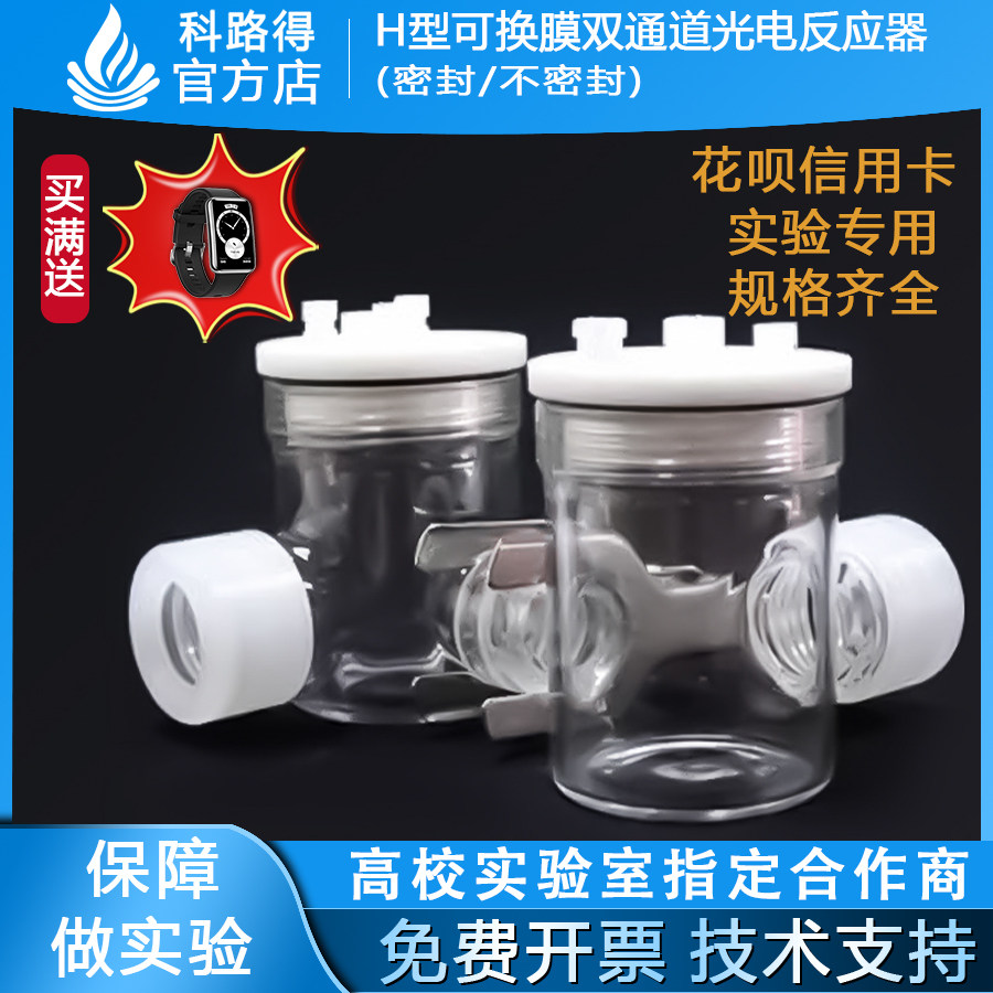 H型可换膜双通道光电反应器(密封/不密封) K013/K013-S H型化学池