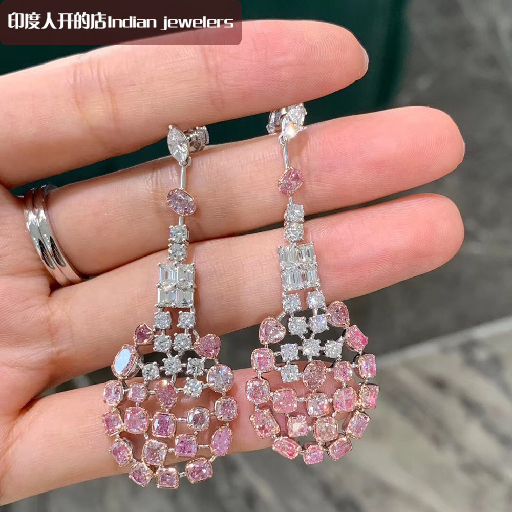 Luxury Powder Drilling Ear Pendant Earrings Powder Drill 7 5ct White Drill 3 08ct Guarantee Natural Diamond Support Recheck