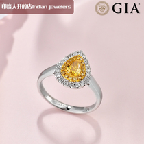 Yellow Diamond Ring Finished 0 51 51 Clay FancyIntenseOrange-Yellow With Yellow Belt Orange GIA