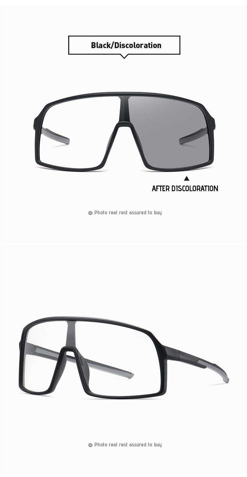 велоочки 全天候变色户外运动骑行眼镜夜骑墨镜女大框偏光防紫外线太阳眼镜 COOL