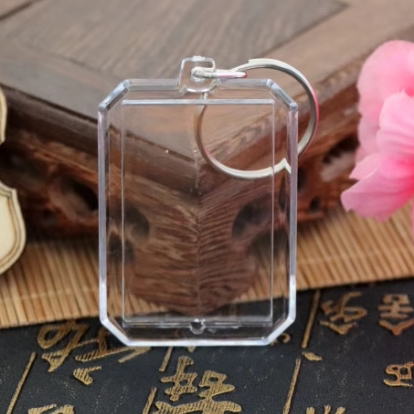 Photo Studio Id Photo Keychain Transparent Acrylic Blank DIY Photo Frame Detachable 1.0inch Keychain