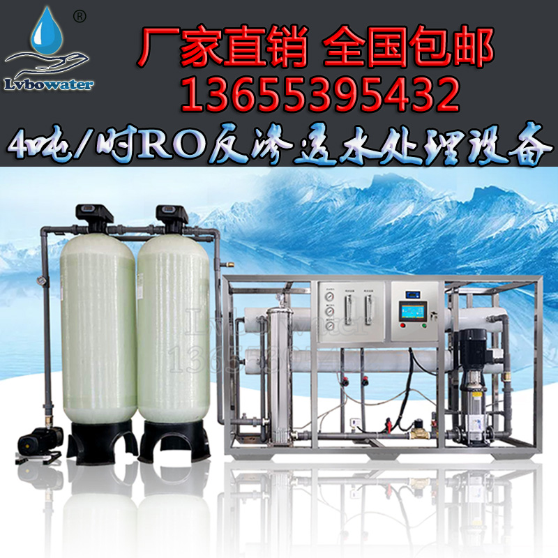 4 tons of large RO reverse osmosis water treatment industrial deionized bottled water commercial water purifier direct drinking machine high purity water