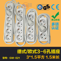 16A 250V two round European European standard European standard Russia South Korea Germany German standard power drag line board row socket