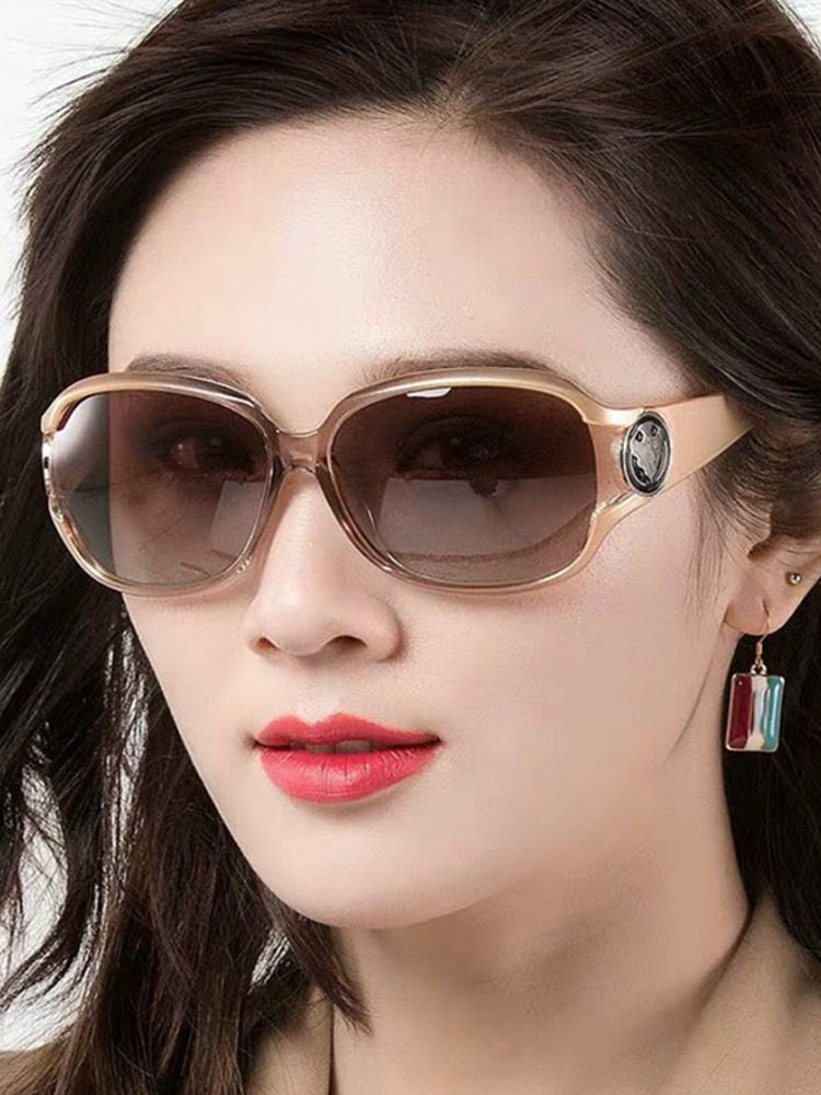 2025 New Polarized Sunglasses for Women, Large Frame Round Face Glasses, Fashionable Internet Celebrity Style, Korean Version, Uv Protection Sunglasses