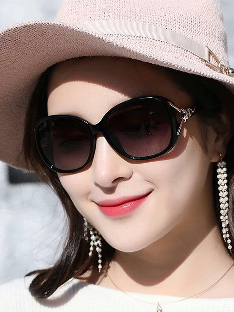 Polarized Sunglasses for Women 2025 New Celebrity Fashion Trendy Anti-Uv Sunglasses Stylish Versatile Round Face Glasses