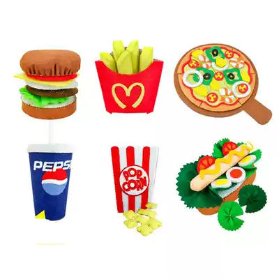 19 cut-free non-woven handmade fabric diy material package simulation food pizza burger fries Cola