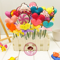 Cut-free non-woven handmade fabric DIY material package Honey love Ice cream Lollipop simulation flower pot planting