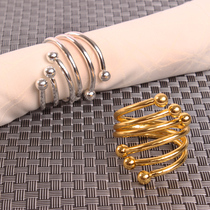 Supply six-bead slingshot spiral napkin buckle napkin Circle hotel banquet ring Western food buckle meal buckle meal ring