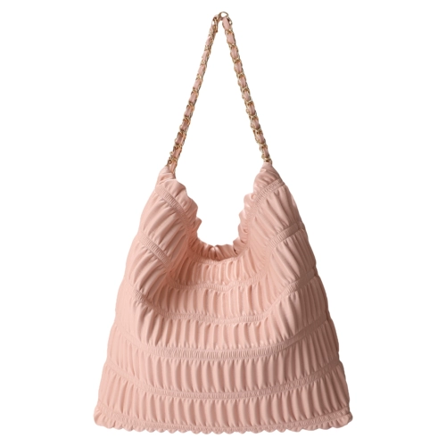 Цепь, розовая вместительная и большая сумка через плечо, в стиле Шанель, французский стиль, в корейском стиле, коллекция 2023