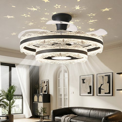 Invisible Fan Light, Living Room Chandelier, Modern Minimalist Italian Mid-Century Style, Bedroom Dining Room Ceiling Fan Lighting, Whole House Package
