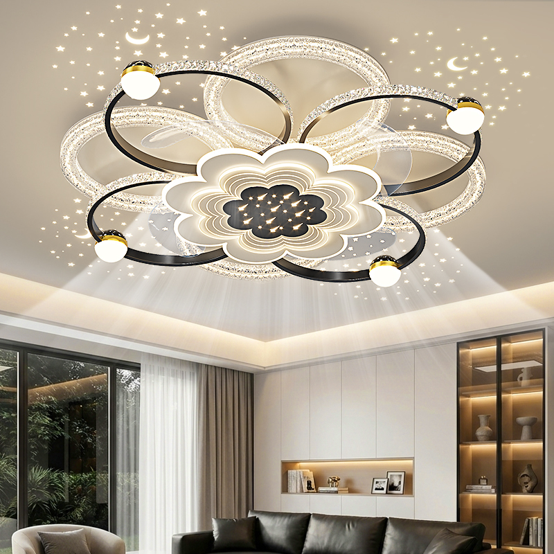 Italian-Style Invisible Fan Light, Living Room Ceiling Light, Round High-End Bedroom and Dining Room Light, Whole House Package, Zhongshan Lighting Fixtures Italian-Style Invisible Fan Light, Living Room Ceiling Light, Round High-End Bedroom and Dining Room Light, Whole House Package, Zhongshan Lighting Fixtures