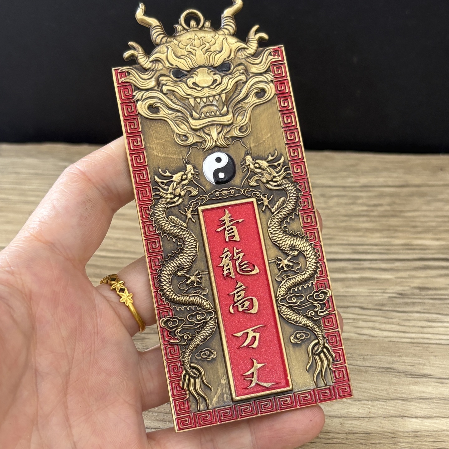 纯铜虎头墨斗摆件古玩收藏墨绳老式线墨古代木工用品古董旧货