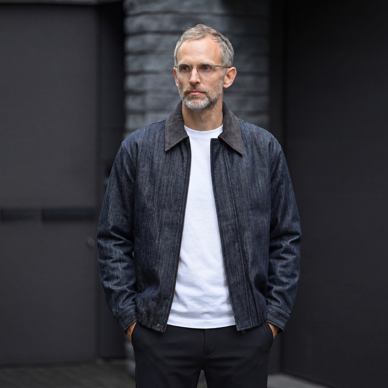Edot Washed Barn-Style Lapel Denim Jacket for Men, Spring and Autumn Casual Light Luxury Old Money Style Color-Block Workwear Jacket Edot Washed Barn-Style Lapel Denim Jacket for Men, Spring and Autumn Casual Light Luxury Old Money Style Color-Block Workwear Jacket
