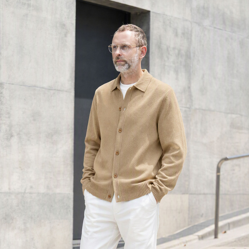 Edot【Contains Sheep Wool】Old Money Style Single-Breasted Knitted Cardigan Sweater for Men, Autumn and Winter Mulberry Silk Knitted Jacket Edot【Contains Sheep Wool】Old Money Style Single-Breasted Knitted Cardigan Sweater for Men, Autumn and Winter Mulberry Silk Knitted Jacket