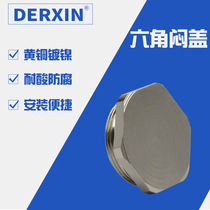 Metal hexagonal type special smother resistant plug external thread connection brass plated nickel waterproof screw-on choke plug