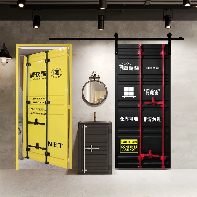 Wrought Iron Vintage Industrial Style Container Bathroom Barn Door Bar Car Decoration Creative Warehouse Sliding Swing Door Wrought Iron Vintage Industrial Style Container Bathroom Barn Door Bar Car Decoration Creative Warehouse Sliding Swing Door