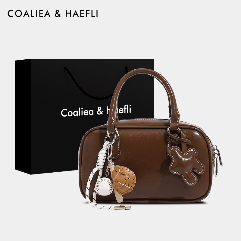 Hong Kong Brand Bowling Bag for Women 2026 New Small Boston Bag High-End Handbag Shoulder Crossbody Bag