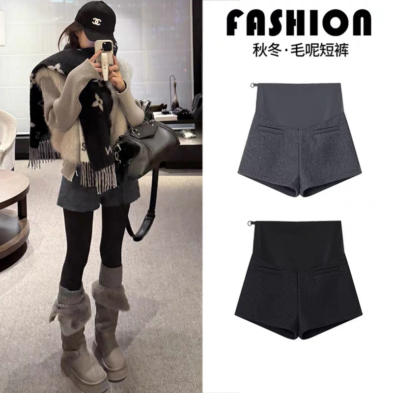 Maternity Pants for Autumn, Loose and Slimming Woolen A-Line Wide-Leg Boot Pants, Autumn and Winter Casual Versatile Maternity Shorts Maternity Pants for Autumn, Loose and Slimming Woolen A-Line Wide-Leg Boot Pants, Autumn and Winter Casual Versatile Maternity Shorts