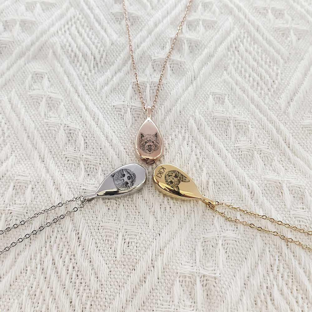 Custom Ashes Necklace Pet Avatar Commemorative Ornament to book a portrait of Puppy Cat Rabbit Hamster Hamster and so on-Taobao