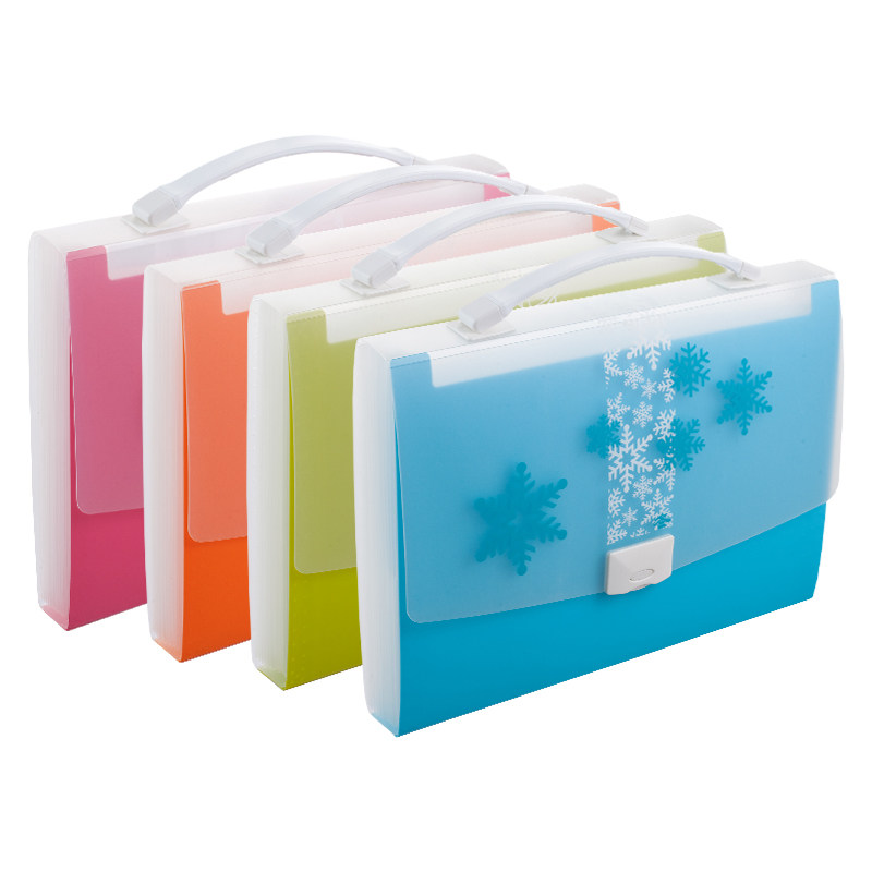 A4 handheld multi-clamping bag hand carrying student paper homework multilayer file bag clip Korea cute classification roll sub-containing