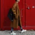 Gu Xiao nam mùa đông áo khoác dày kích thước lớn áo khoác len nam dài trên đầu gối phong cách Hàn Quốc vải len lỏng - Cực lớn Cực lớn