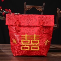 Wedding supplies traditional large-scale gold red envelope Wedding Bride wedding wedding kiss silk brocade hundred thousand yuan red bag