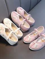 Womens shoes Hanfu shoes Little girl embroidered shoes handmade cloth shoes Chinese style Foreign style childrens dance embroidery performance shoes