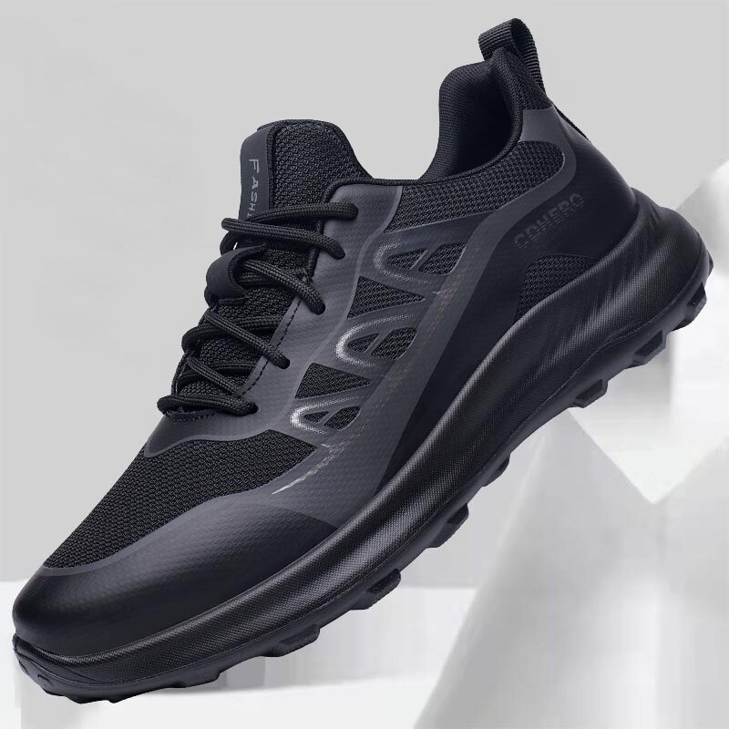 Men's Shoes 2026 Spring and Autumn New Style Mesh Breathable Sports Casual Shoes Soft Sole Lightweight Running Shoes Trendy Black Lace-Up Men's Shoes 2026 Spring and Autumn New Style Mesh Breathable Sports Casual Shoes Soft Sole Lightweight Running Shoes Trendy Black Lace-Up