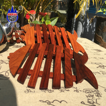 Edge Creativity Myanmar Flowers Pear Pan Mat Red Wood Big Fruit Purple Sandalwood Home Kitchen Table Solid Wood Fish-shaped Teapot Mat